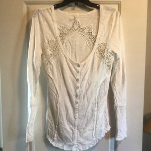 White long sleeve Free People top
